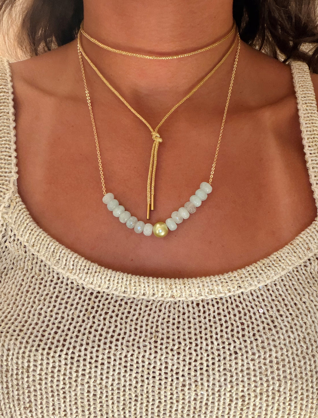 Olivia Cord Necklace - Silver